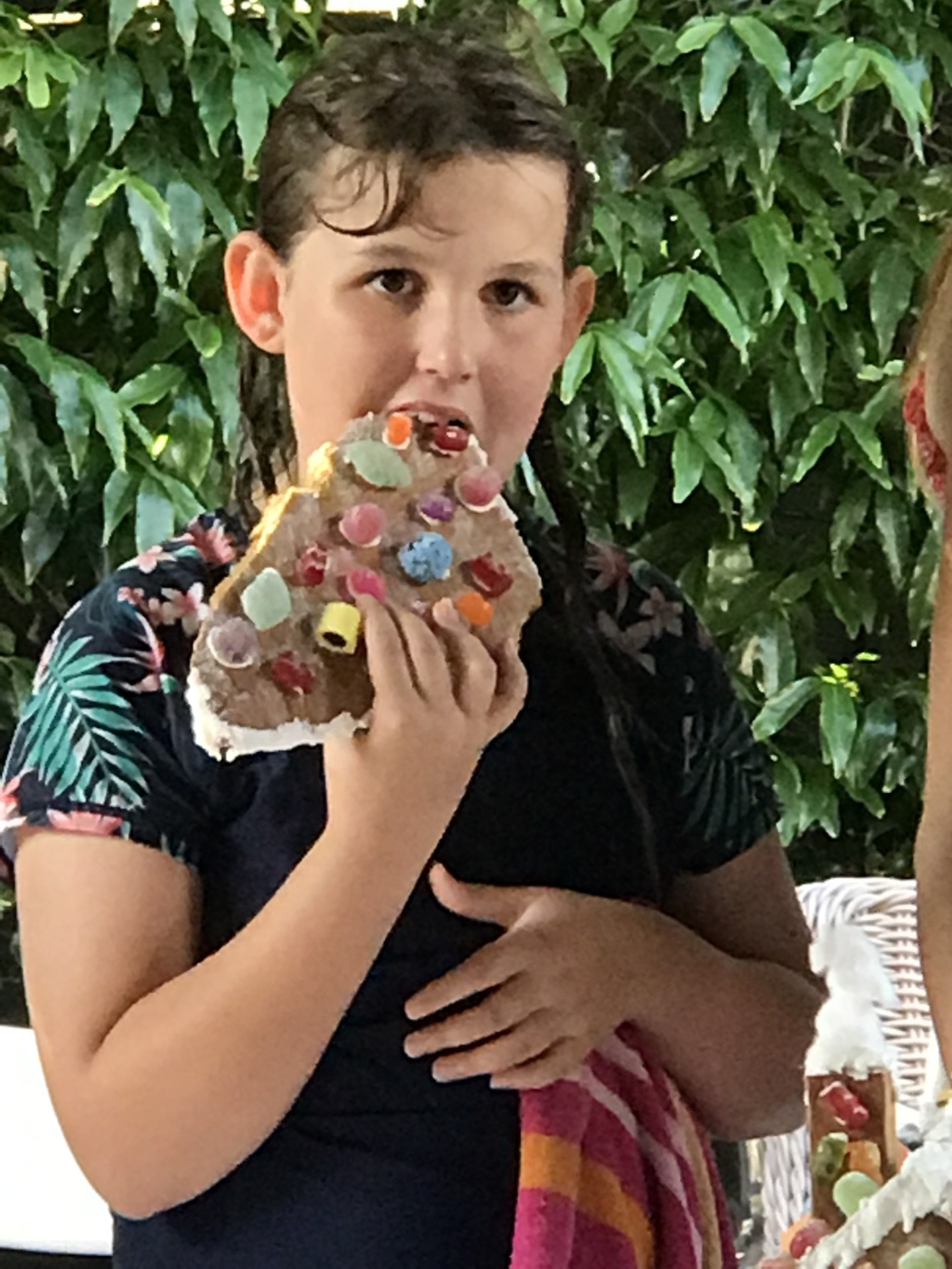 Child enjoying a gingerbread-making activity